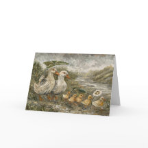 Morning Commute Whimsical Farmhouse Duck Rainy Day