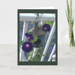 Tarjeta Morning Glory With Birdhouse Blank