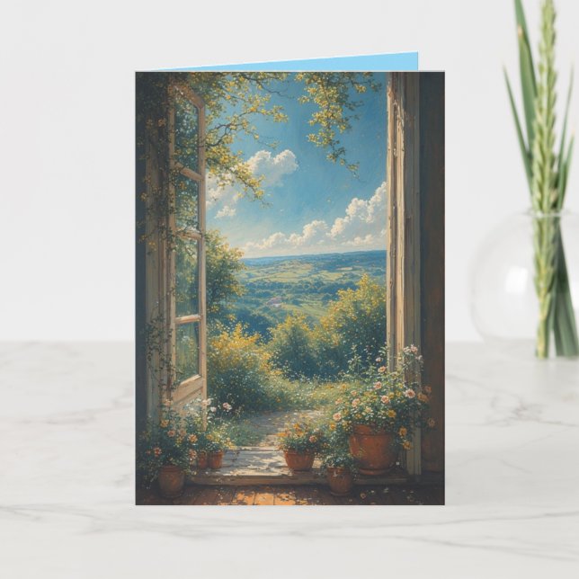 Tarjeta Morning View from the patio (Anverso)