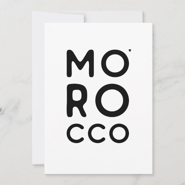 Tarjeta Morocco - minimalistic typography card (Anverso)