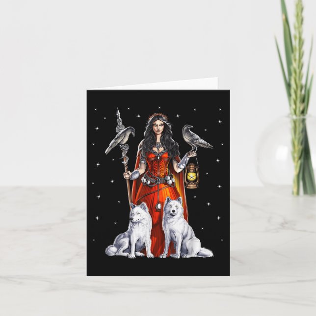 Tarjeta Morrigan Goddess Mithología Celta Pagan Deity Of W (Anverso)