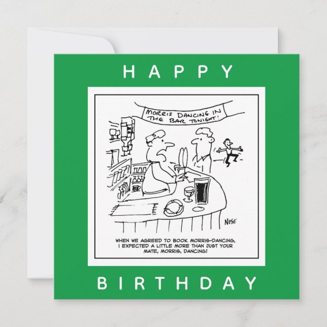 Tarjeta Morris Dancing en Pub. Baile Morris Tradicional (Anverso)