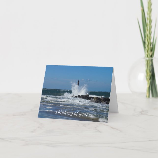 Tarjeta Morris Lighthouse Splash Pensando En Usted (Anverso)