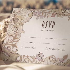 Tarjeta Morris RSage Wedding RSVP de Golden Lily S
