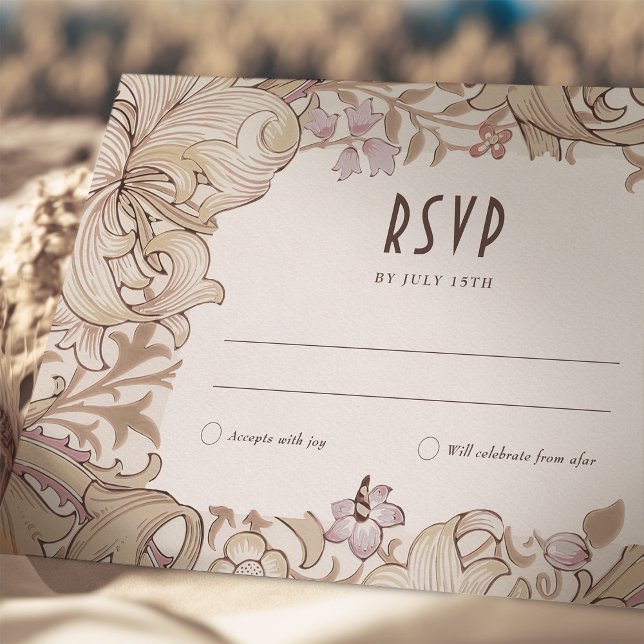 Tarjeta Morris RSage Wedding RSVP de Golden Lily S (Subido por el creador)