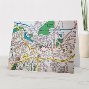 Tarjeta Morristown, mapa del vintage de NJ