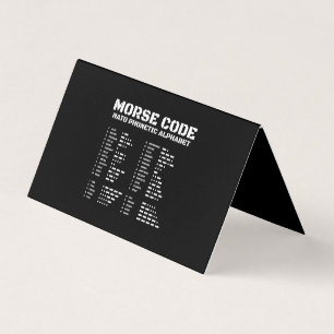 Tarjeta Morse Code y la OTAN Fonetic Alphabet Design Black