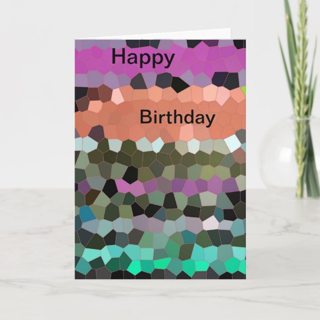 Tarjeta Mosaic Design Happy Birday Card (Anverso)