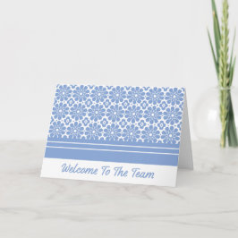 Tarjeta Mosaico azul bienvenido al equipo nuevo empleado