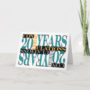 Tarjeta Mosaico de Felicitaciones por 20º Aniversario del 