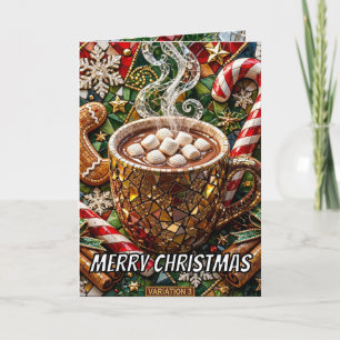 Tarjeta Mosaico de Feliz Navidad con Chocolate Cal