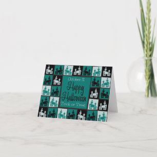 Tarjeta Mosaico de la casa de Halloween