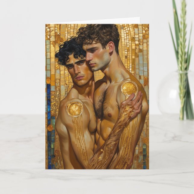 Tarjeta Mosaico del Abrazo Dorado (Anverso)