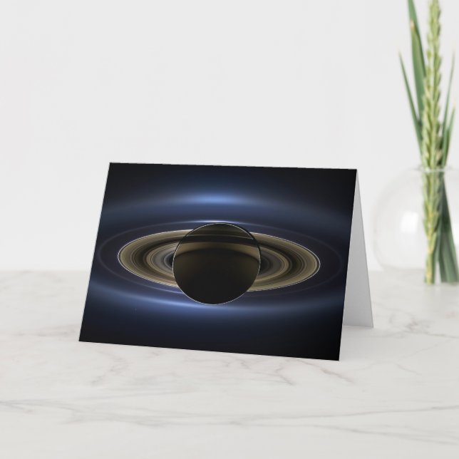 Tarjeta Mosaico Del Sistema Saturno Retroiluminado Por El  (Anverso)