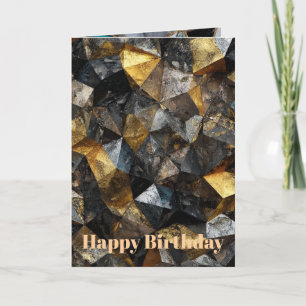 Tarjeta Mosaico Geométrico de Mármol Negro Rojo Rubí de Lu