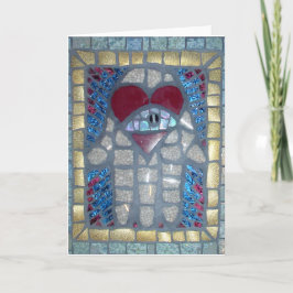 Tarjeta Mosaico Hamsa W/Heart y mal de ojo