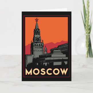 Tarjeta moscú rusia kremlin art deco retro viajar