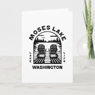 Tarjeta Moses Lake Washington al aire libre Vintage 1