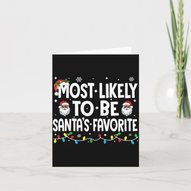 Tarjeta Most Likely To Be Santa's Favorite Family Matching (Anverso)