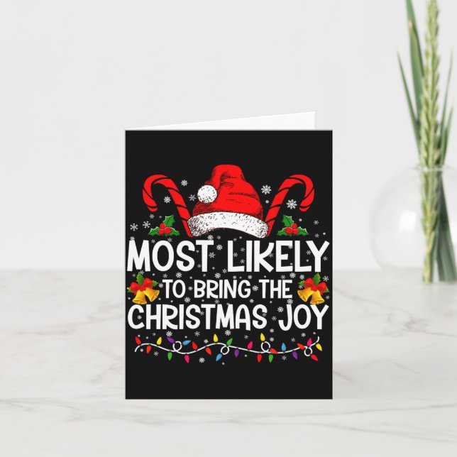 Tarjeta Most Likely To Bring The Christmas Joy Matching  (Anverso)