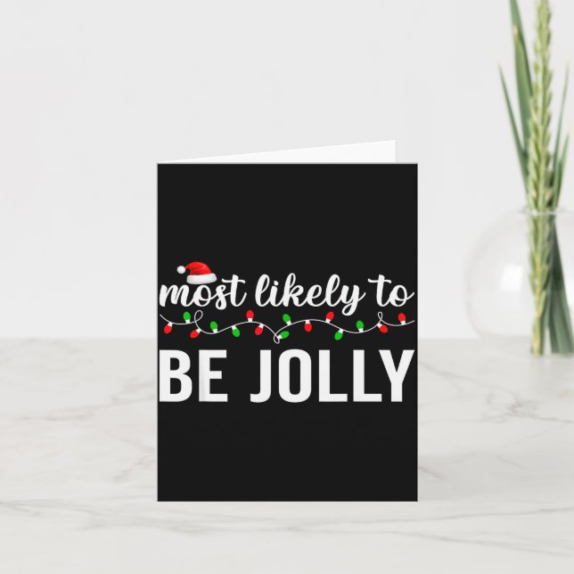 Tarjeta Most Likely To Christmas Matching Family Pajamas A (Anverso)