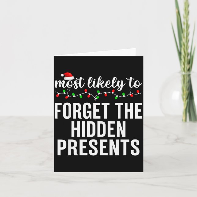 Tarjeta Most Likely To Christmas Matching Family Pajamas A (Anverso)