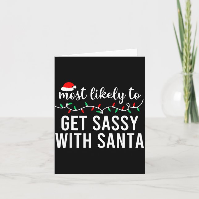 Tarjeta Most Likely To Christmas Shirt Matching Family Paj (Anverso)