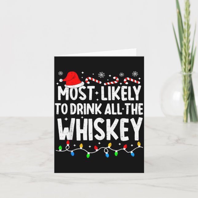 Tarjeta Most Likely To Drink All The Whiskey Matching Chri (Anverso)