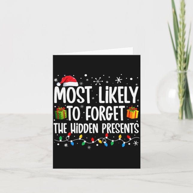 Tarjeta Most Likely To Forget The Hidden Family Christmas  (Anverso)