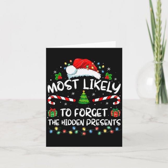 Tarjeta Most Likely To Forget The Hidden Family Christmas  (Anverso)