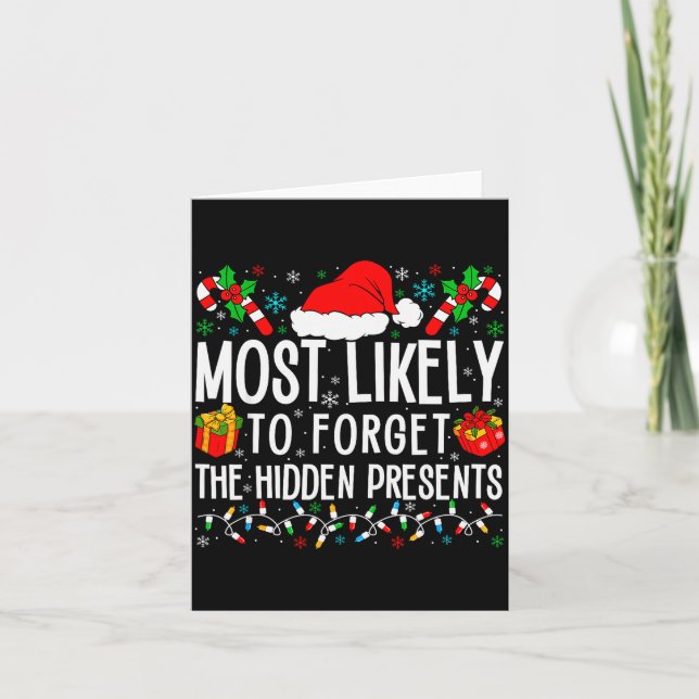 Tarjeta Most Likely To Forget The Hidden Funny Family Xmas (Anverso)