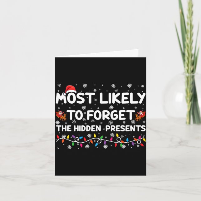Tarjeta Most Likely To Forget The Hidden Xmas  (Anverso)