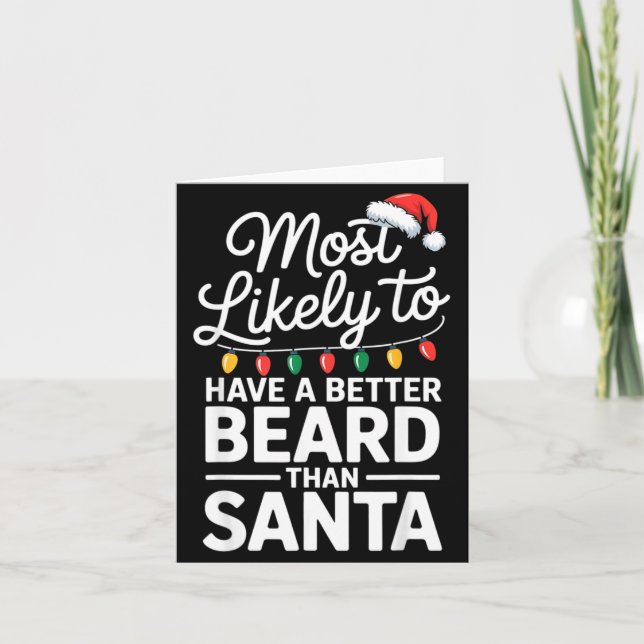 Tarjeta Most Likely To Have A Better Beard Than Santa Funn (Anverso)