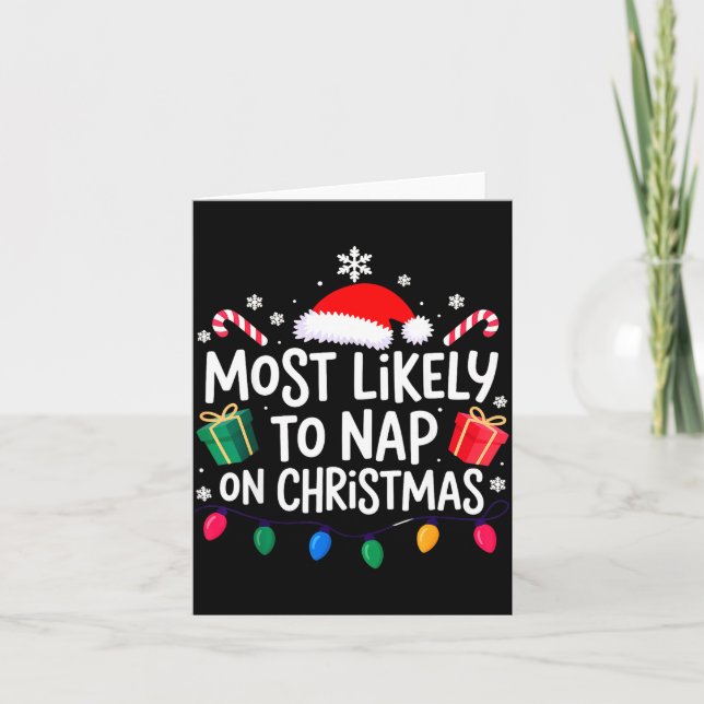 Tarjeta Most Likely To Nap On Christmas Family  (Anverso)