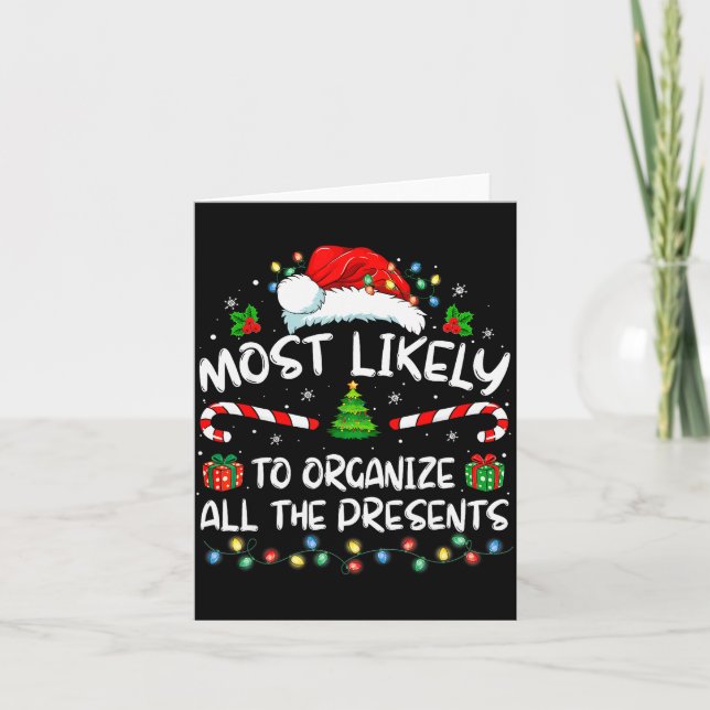 Tarjeta Most Likely To Organize All The Family Christmas  (Anverso)