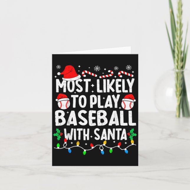 Tarjeta Most Likely To Play Baseball With Santa Matching C (Anverso)