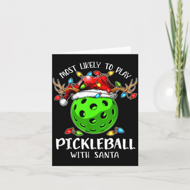 Tarjeta Most Likely To Play Ckleball With Santa Christmas  (Anverso)