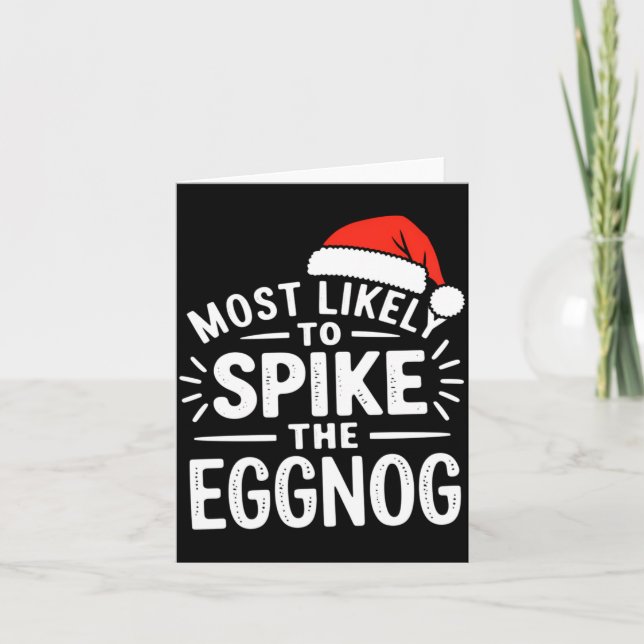 Tarjeta Most Likely To Ske The Eggnog Christmas Matching  (Anverso)