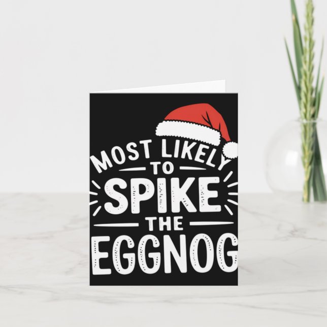 Tarjeta Most Likely To Ske The Eggnog Christmas Matching T (Anverso)