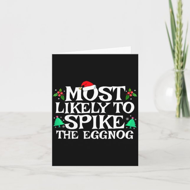 Tarjeta Most Likely To Ske The Eggnog Funny Matching Chris (Anverso)