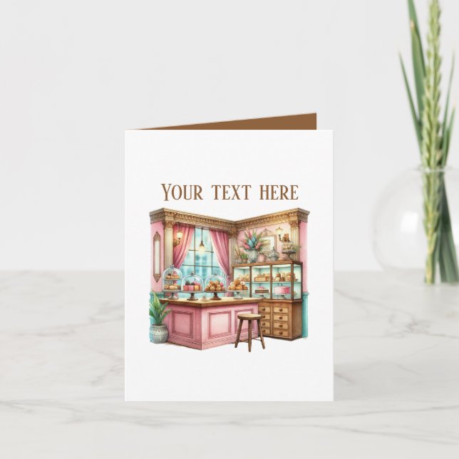 Tarjeta Mostrador de panadería lindo personalizable (Anverso)