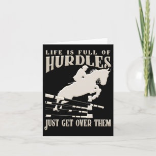 Tarjeta Mostrar Jumping A Caballo Rider Ecuestrista Riendo