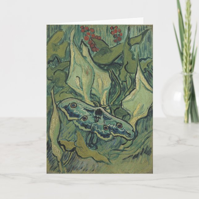 Tarjeta Moth Green Peacock (Emperador) de Vincent van Gogh (Anverso)