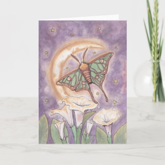 Tarjeta Moth & Moonflowers