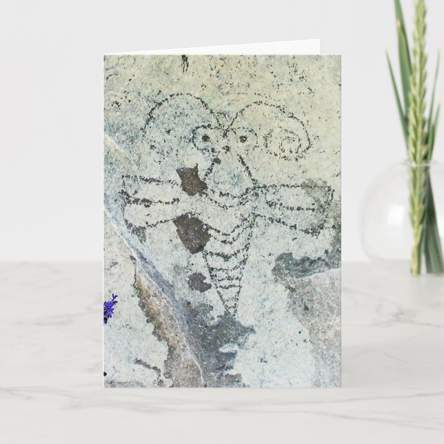 Tarjeta Moth Petroglyph Tres Ríos Sitio Petroglifo (Anverso)