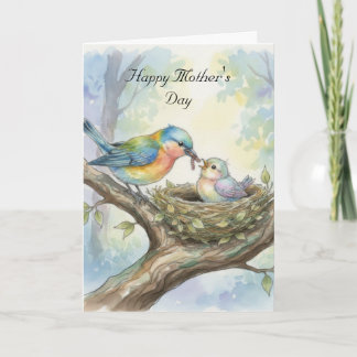 Tarjeta Mother and Baby Bird Mother's Day Card