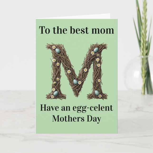 Tarjeta Mother’s Day Card Cute Rustic Floral Letter (Anverso)