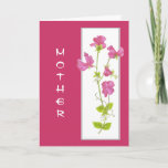 Tarjeta Mother's Birthday Flower in our Garden Sweet Pea<br><div class="desc">This oriental style watercolor Sweet Pea is a perfect image  for your mother's birthday</div>