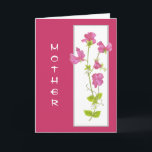 Tarjeta Mother's Birthday Flower in our Garden Sweet Pea<br><div class="desc">This oriental style watercolor Sweet Pea is a perfect image  for your mother's birthday</div>