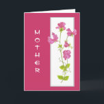 Tarjeta Mother's Birthday Flower in our Garden Sweet Pea<br><div class="desc">This oriental style watercolor Sweet Pea is a perfect image  for your mother's birthday</div>